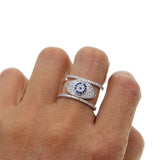 Evil Eye Ring for Women with Cubic Zirconia