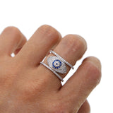 Evil Eye Ring for Women with Cubic Zirconia