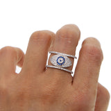 Evil Eye Ring for Women with Cubic Zirconia