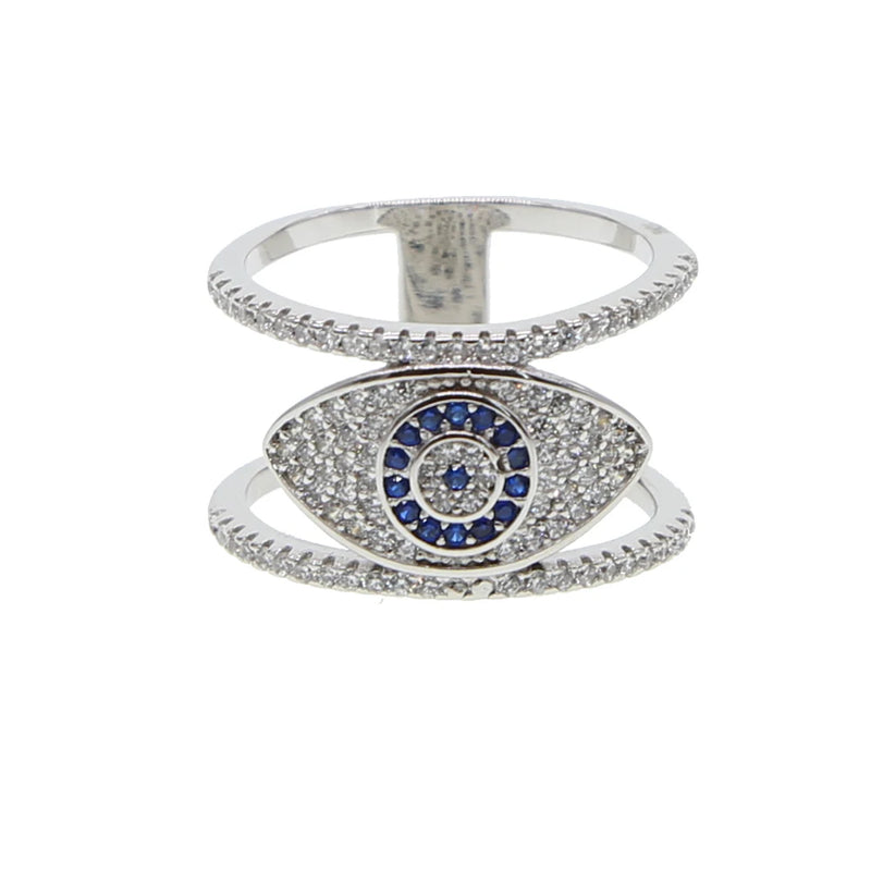 Evil Eye Ring for Women with Cubic Zirconia