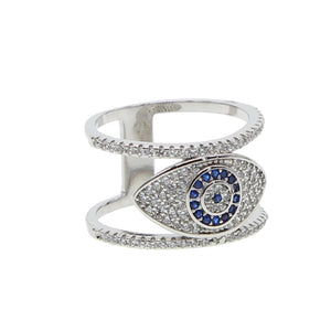 Evil Eye Ring for Women with Cubic Zirconia