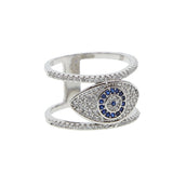 Evil Eye Ring for Women with Cubic Zirconia