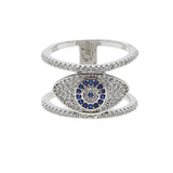 Evil Eye Ring for Women with Cubic Zirconia