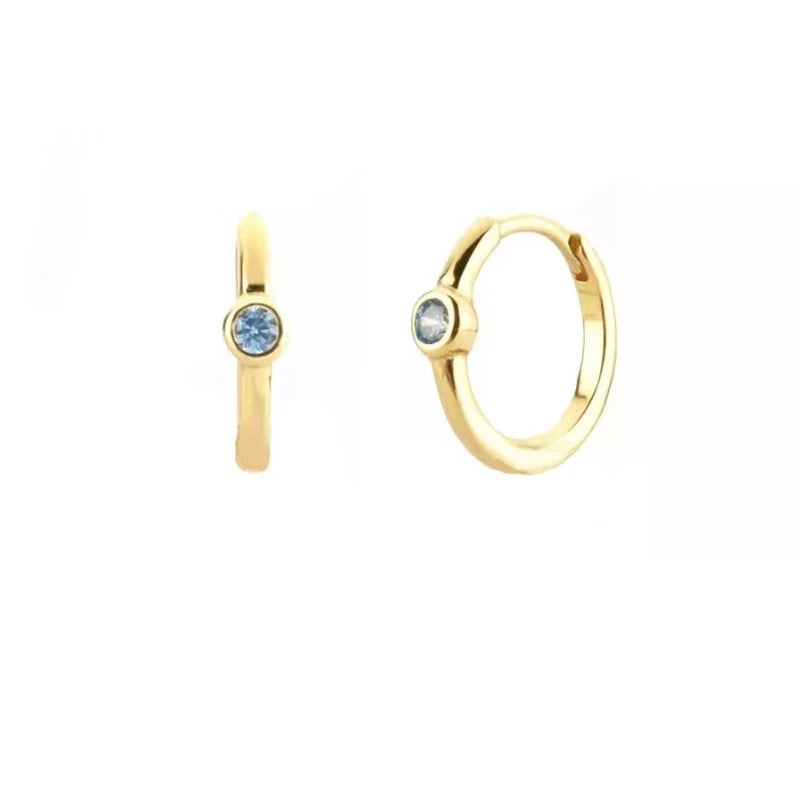 Zircon CZ Eye Stud Hoop Earrings Piercing Drop Lake Jewelry Pendientes