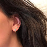 Zircon CZ Eye Stud Hoop Earrings Piercing Drop Lake Jewelry Pendientes