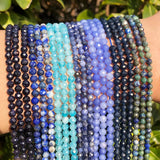 Natural AA Aquamarines Lapis Micro Small Loose Bead DIY Jewelry Bracelet