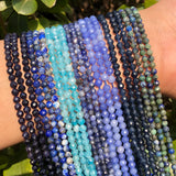 Natural AA Aquamarines Lapis Micro Small Loose Bead DIY Jewelry Bracelet