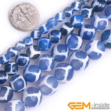 Fire Agate Faceted Round Beads 15 inch Strand 6-12mm