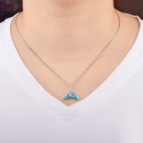 Fire Ocean Opal Whale Tail Necklace for Women