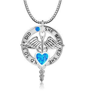 Fire Opal Angel Wings Necklace Pendant for Women