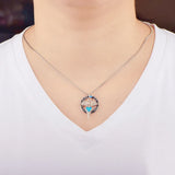 Fire Opal Angel Wings Necklace Pendant for Women