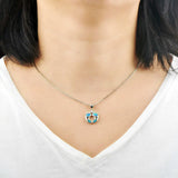 Fire Opal Beach Feet Pendant & Necklace Set for Women Girls