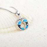 Fire Opal Beach Feet Pendant & Necklace Set for Women Girls