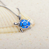 Fire Opal Jewelry Lovely Sea Turtle Pendant Necklace