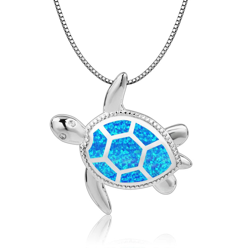 Fire Opal Jewelry Lovely Sea Turtle Pendant Necklace
