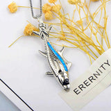 Fire Opal Tuna Fish Necklace Pendant for Women