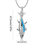 Fire Opal Tuna Fish Necklace Pendant for Women