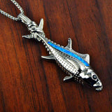 Fire Opal Tuna Fish Necklace Pendant for Women