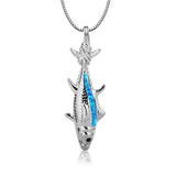 Fire Opal Tuna Fish Necklace Pendant for Women