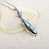Fire Opal Tuna Fish Necklace Pendant for Women