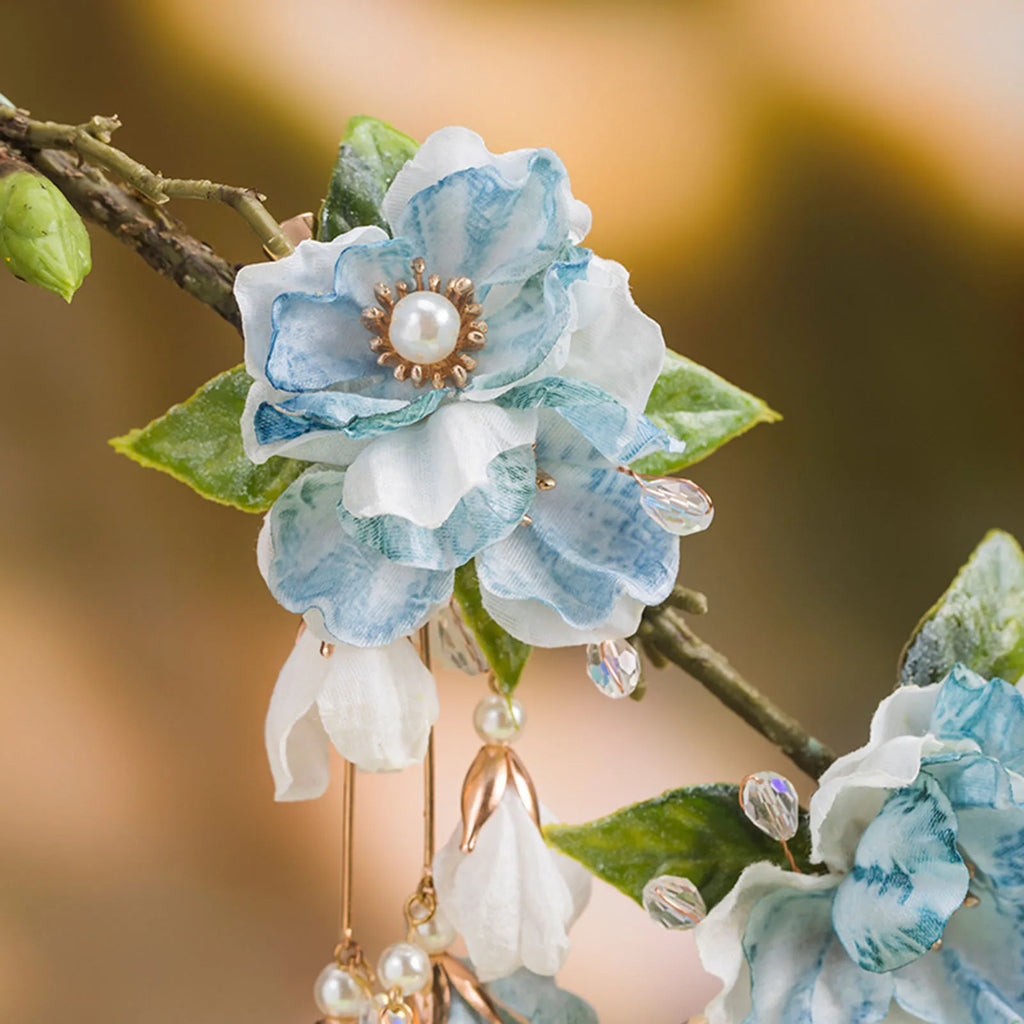 Flower Hair Clip Chinese Hair Accessories Pearl Tassel Hairpin Vintage