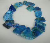 Gemstone Slice Beads Necklace Point Pendant for Women
