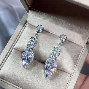 Gemstone Temperament Earrings, Long Style Earrings