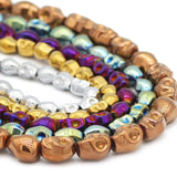 Skull Head Hematite Natural Stone Beads for DIY Bracelets - Blue, Gold, Red