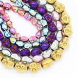 Skull Head Hematite Natural Stone Beads for DIY Bracelets - Blue, Gold, Red
