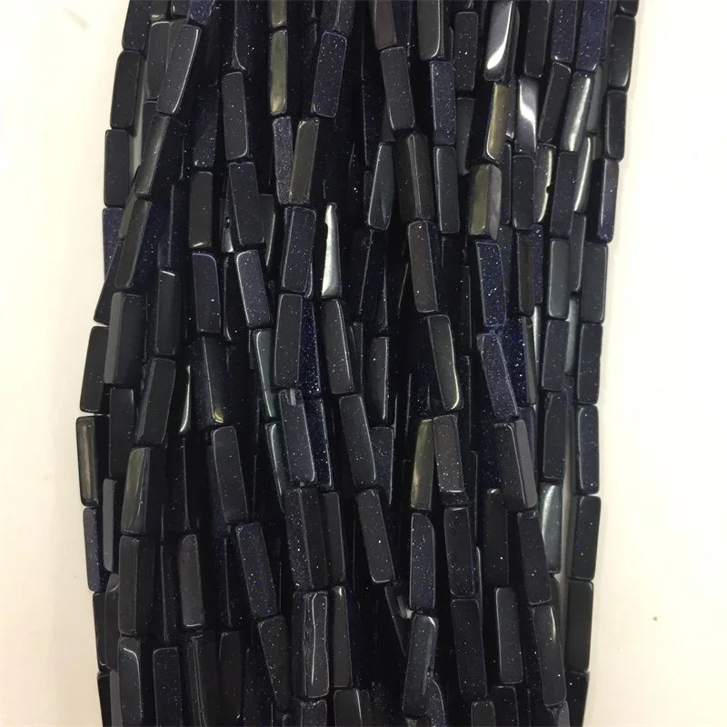 Sand Stone Rectangle Round Tube Gemstone Loose Beads 4*13MM