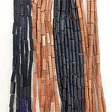 Sand Stone Rectangle Round Tube Gemstone Loose Beads 4*13MM