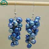 Grape Pearl Earrings, 100% Natural Freshwater Pearl Women Jewellery