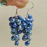 Grape Pearl Earrings, 100% Natural Freshwater Pearl Women Jewellery