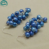 Grape Pearl Earrings, 100% Natural Freshwater Pearl Women Jewellery