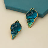 Vintage Sea Screw Ear Clip Jelly Glass Piercing Jewelry