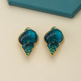 Vintage Sea Screw Ear Clip Jelly Glass Piercing Jewelry