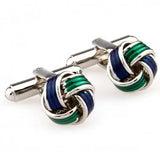 Green Enamel Epoxy Metal Knot Cufflink Cuff Link 4 Pairs