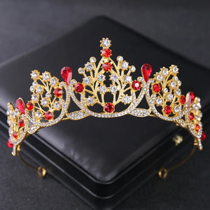 Green Red Crystal Rhinestone Wedding Hair Accessories Silver Tiaras And Crowns