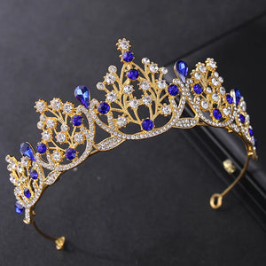 Green Red Crystal Rhinestone Wedding Hair Accessories Silver Tiaras And Crowns