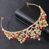 Green Red Crystal Rhinestone Wedding Hair Accessories Silver Tiaras And Crowns