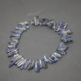 Crystal Quartz Bead Gradient Smooth Point Pendant Necklace