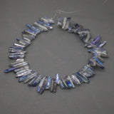 Crystal Quartz Bead Gradient Smooth Point Pendant Necklace