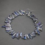 Crystal Quartz Bead Gradient Smooth Point Pendant Necklace
