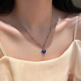 Heart Necklace French Metal Love Clavicle Chain Female Short