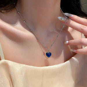 Heart Necklace French Metal Love Clavicle Chain Female Short