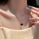 Heart Necklace French Metal Love Clavicle Chain Female Short
