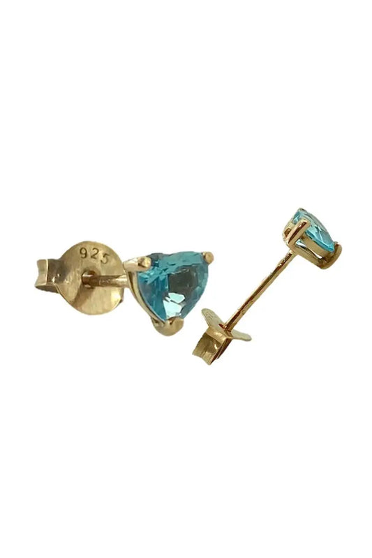 Heart Single Stone Ball 925 Silver Earrings