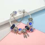 Glass Charm Beads Pendants DIY Snake Chain Bracelet
