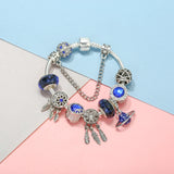 Glass Charm Beads Pendants DIY Snake Chain Bracelet