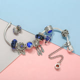 Glass Charm Beads Pendants DIY Snake Chain Bracelet